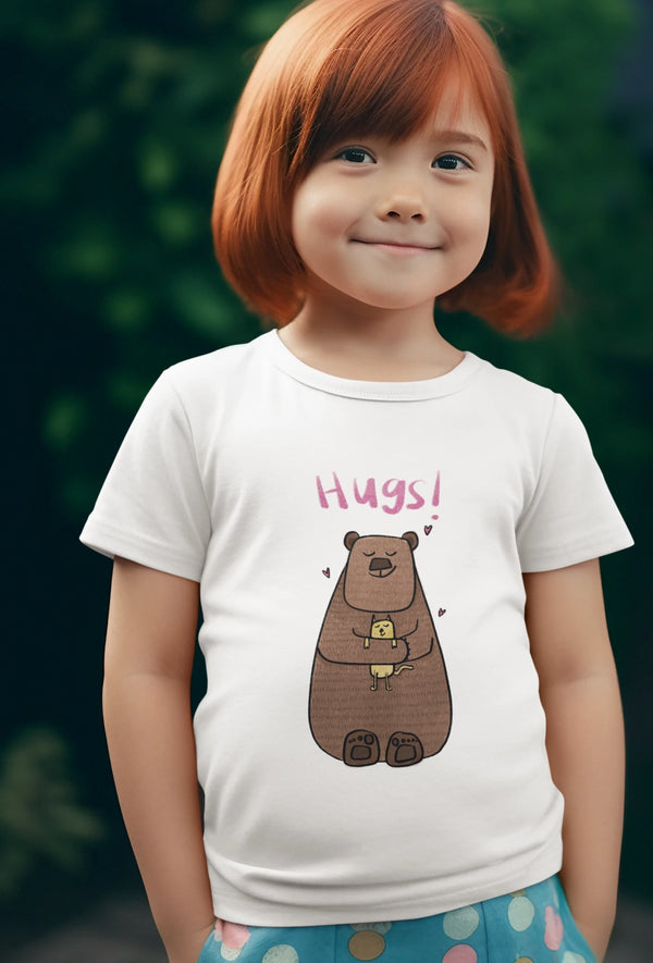 Friendship Hugs- Girl's Half Sleeve T-shirt