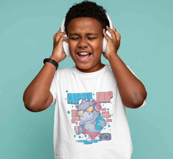 Hippo Hop - Boy's Half Sleeve T-shirt