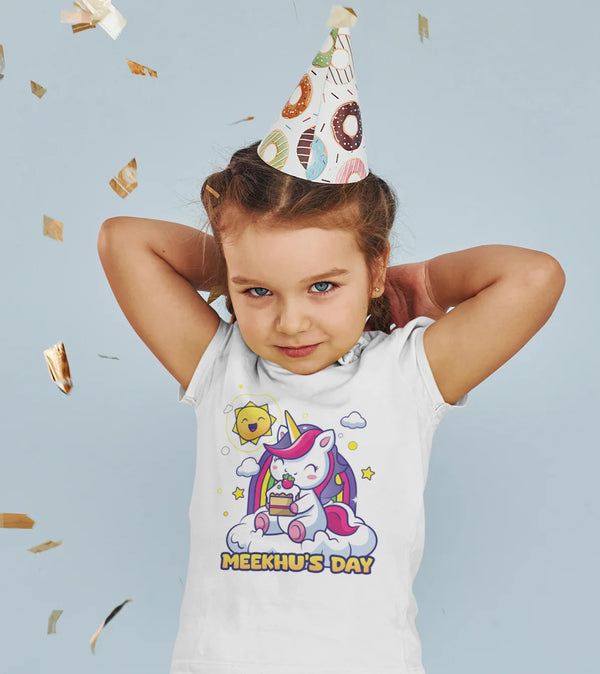 Unicorn Party - Girl's Personalized Tee