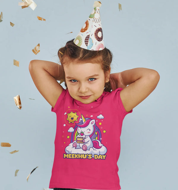 Unicorn Party - Girl's Personalized Tee