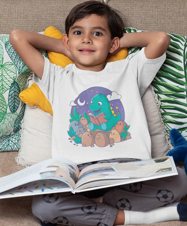 Dino-mite Reader - Boy's Half Sleeve T-shirt