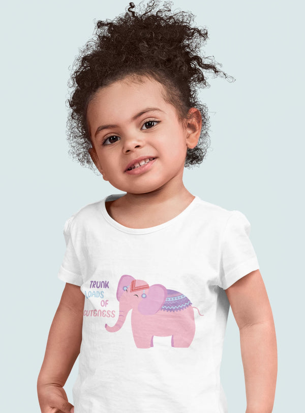 Trunk loads of cuteness- Girl's Half Sleeve T-shirt