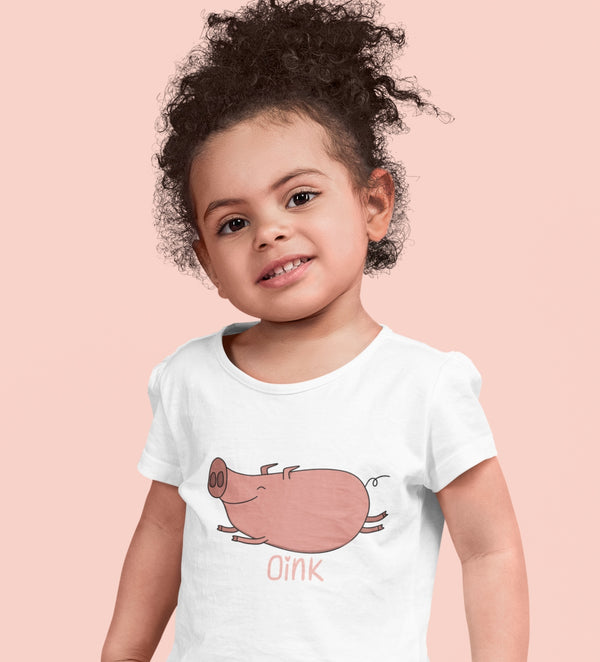 Oink Soar- Girl's Half Sleeve T-shirt