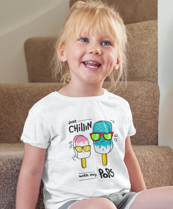 Chilling with Pops - Girl's Half Sleeve T-shirt