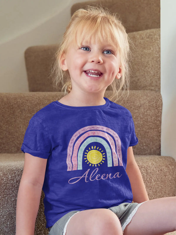 Over the rainbow- Girl's Personalized Tee